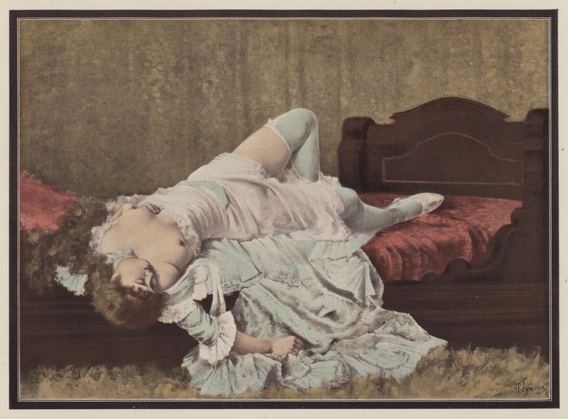 Femme allongée sur un lit - Adolphe Frederic Lejeune