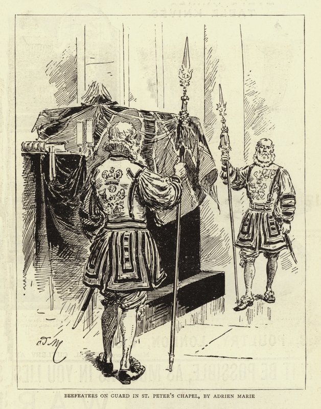 Beefeaters en garde dans la chapelle Saint-Pierre - Adrien Emmanuel Marie
