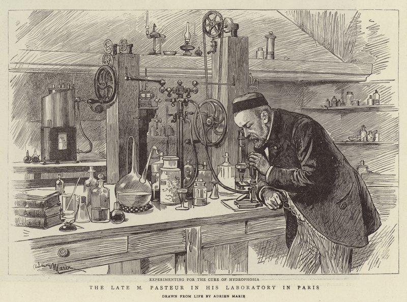 Le défunt M. Pasteur dans son laboratoire à Paris - Adrien Emmanuel Marie