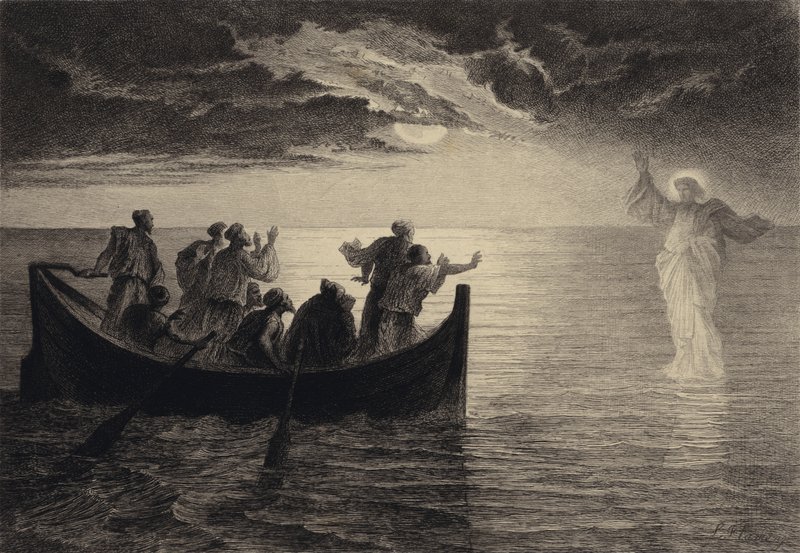 Jésus marchant sur la Mer - after Albert Robida
