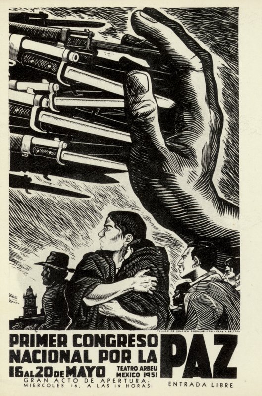 Affiche pour le Premier Congrès National de la Paix, Mexique, 16-20 mai 1951 - after Albert Robida