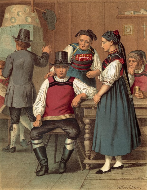 Costume allemand, Baden, Rickesbach - Albert Kretschmer