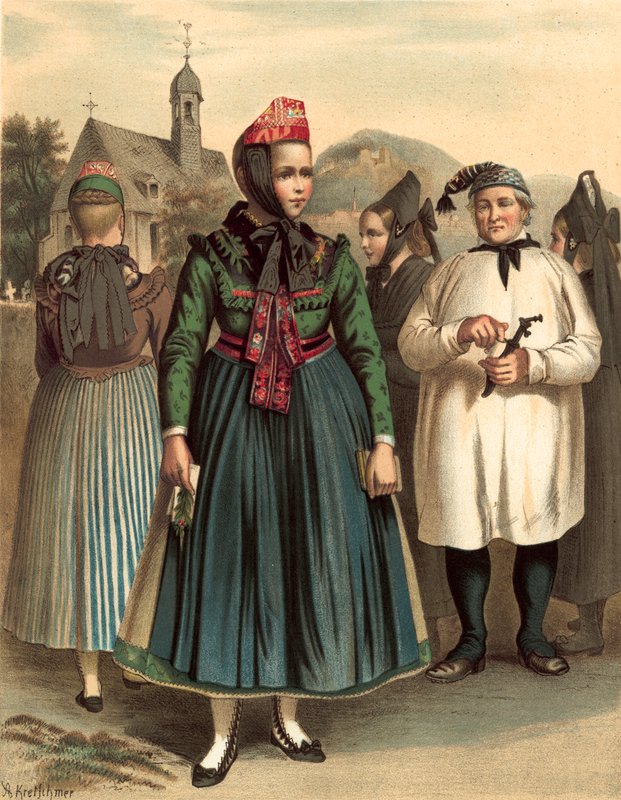 Costume allemand, Chur-Hessen, près de Marburg - Albert Kretschmer