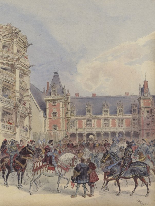 La cour aux châteaux de la Loire - Albert Robida