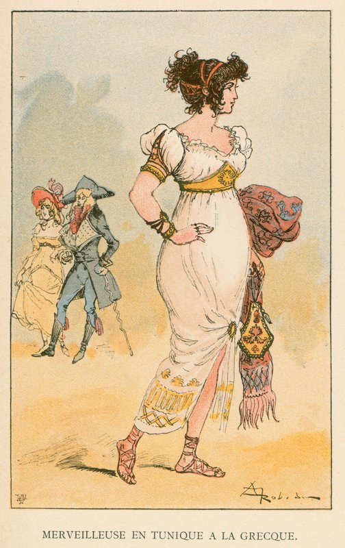 Merveilleuse en tunique à la grecque - Albert Robida