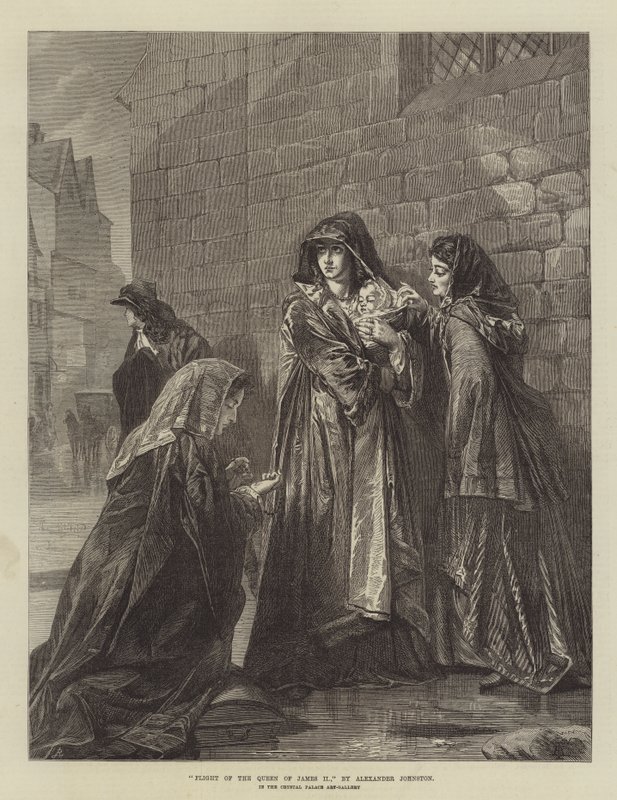 Fuite de la Reine de Jacques II, dans la Galerie d