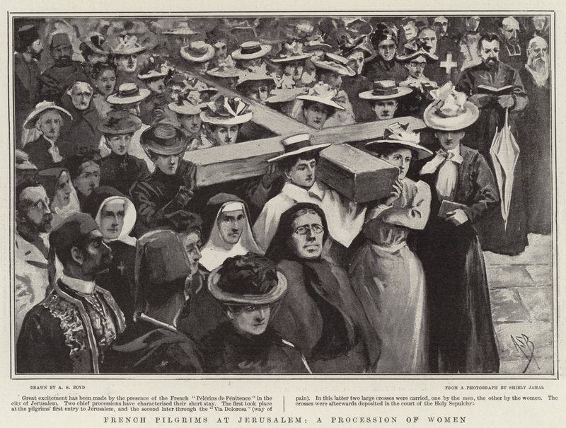 Pèlerins français à Jérusalem, une procession de femmes - Alexander Stuart Boyd