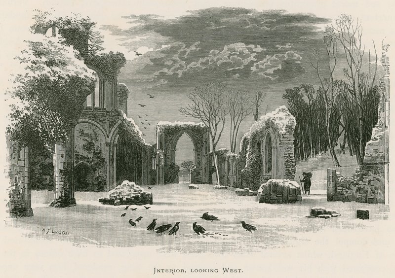 Abbaye de Netley, intérieur, vue vers l