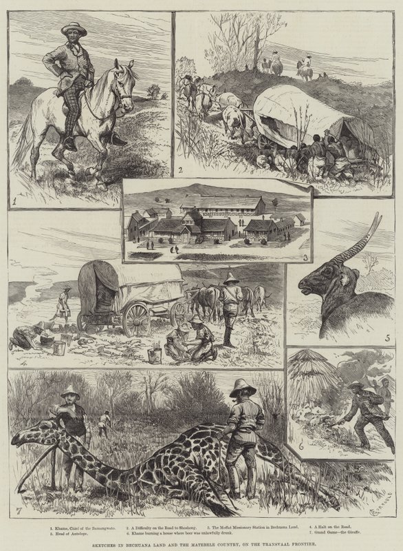 Croquis au Bechuana Land et au pays des Matebele, à la frontière du Transvaal - Alfred Courbould