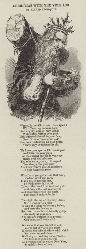 Noël avec la bûche de Yule - Alfred Crowquill