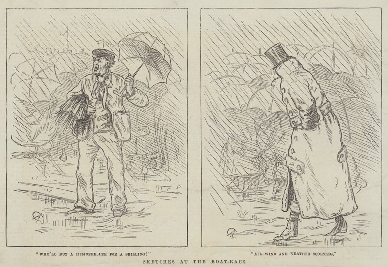 Croquis à la course de bateaux - Alfred Crowquill
