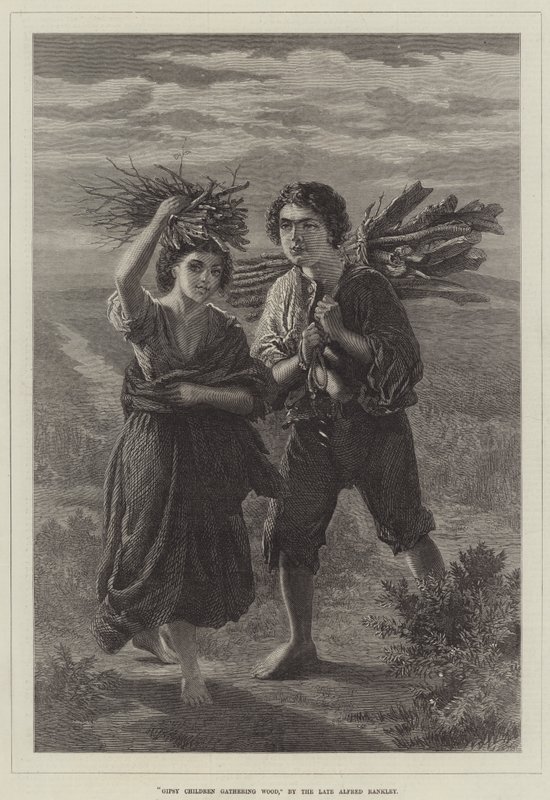 Enfants gitans ramassant du bois - Alfred Rankley