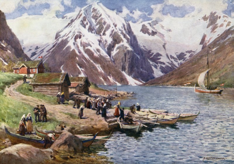 Esefjord, une fête de mariage - Alfred Heaton Cooper