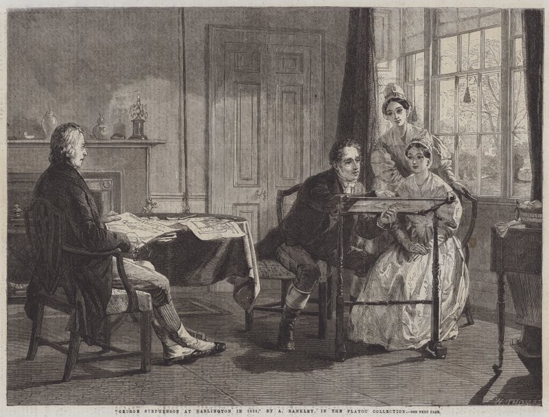 George Stephenson à Darlington en 1823 - Alfred Rankley