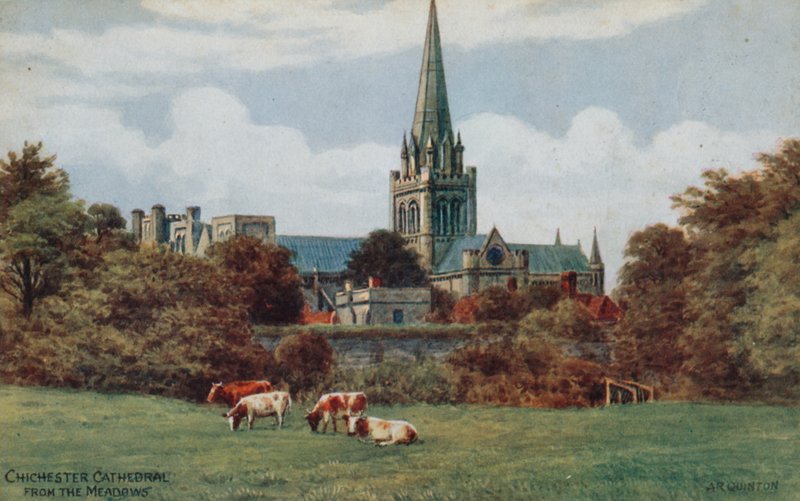 Cathédrale de Chichester, depuis les prés - Alfred Robert Quinton