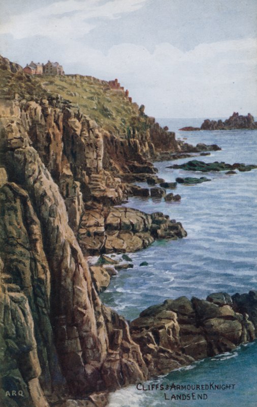 Falaises et chevalier en armure, Lands End - Alfred Robert Quinton