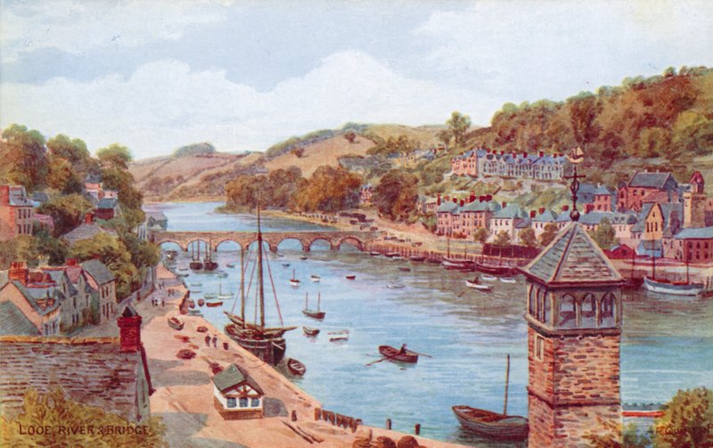Looe, rivière et pont - Alfred Robert Quinton