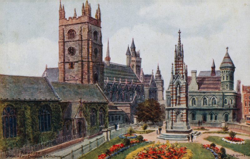 Plymouth, église Saint-André et Guildhall - Alfred Robert Quinton