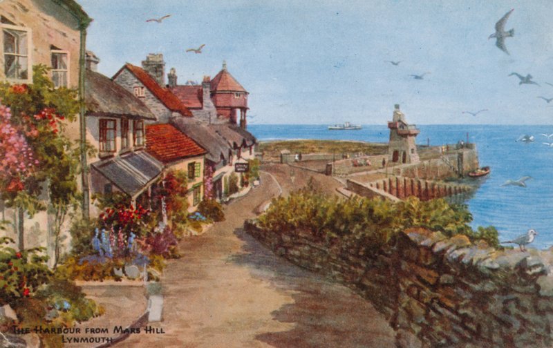 Le port depuis Mars Hill, Lynmouth - Alfred Robert Quinton
