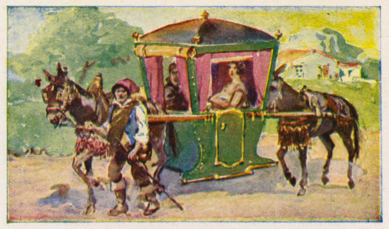Litière tirée par des chevaux - Alfredo Roque Gameiro
