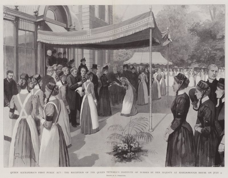 Premier acte public de la reine Alexandra, la réception de l