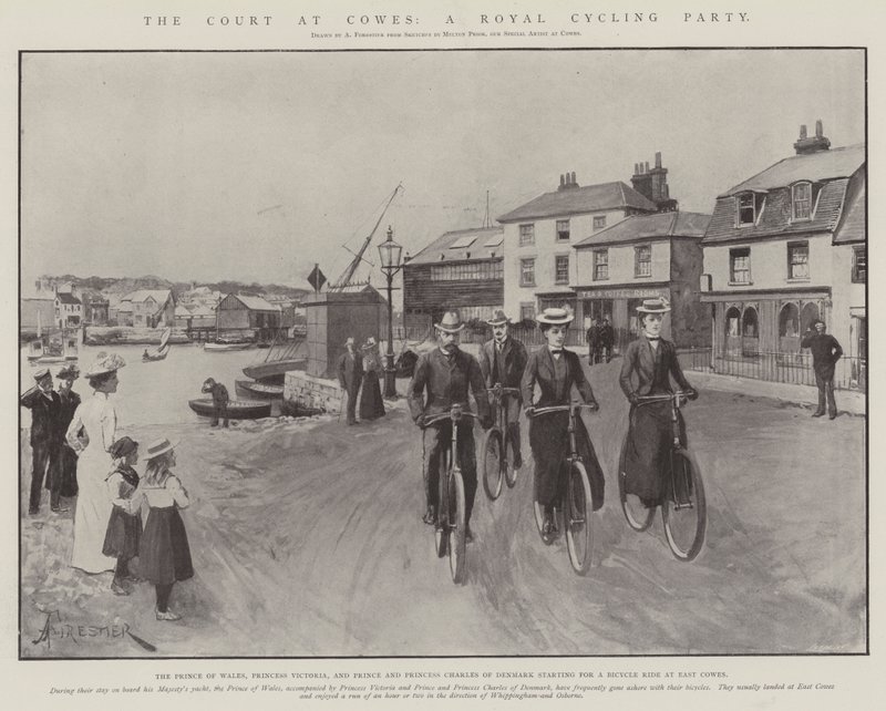 La cour à Cowes, une fête royale à vélo - Amedee Forestier