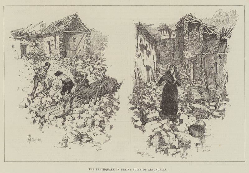 Le Tremblement de terre en Espagne, ruines d