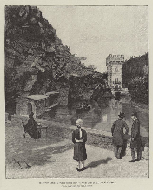 La Reine faisant une esquisse à l