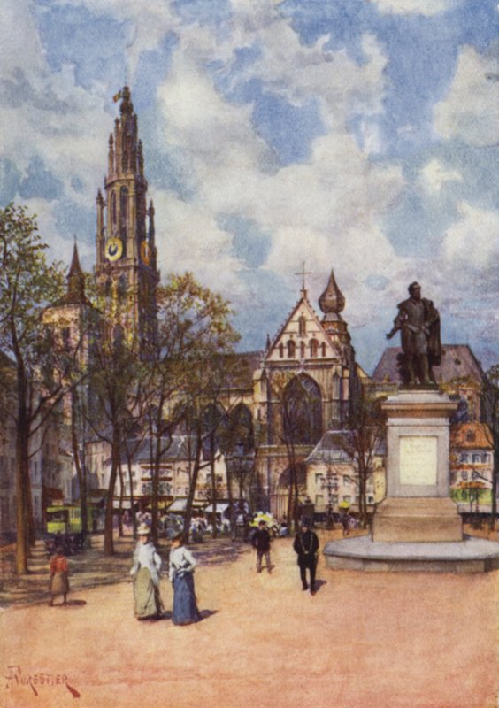 La Place Verte, Anvers - after Amedee Forestier