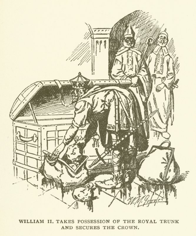 Guillaume II prend possession du coffre royal et sécurise la couronne - American School