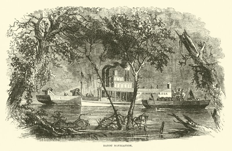 Navigation dans le bayou, mars 1863 - American School