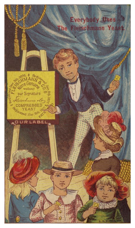 Garçon faisant la publicité de la levure Fleischmann - American School