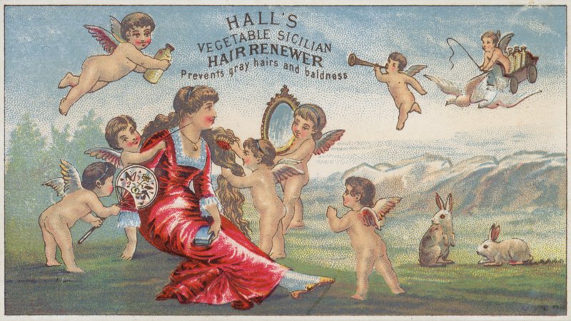 Chérubins brossant les cheveux de la dame - American School