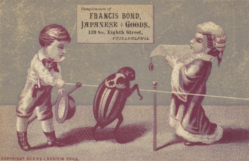 Enfants jouant avec un scarabée géant - American School