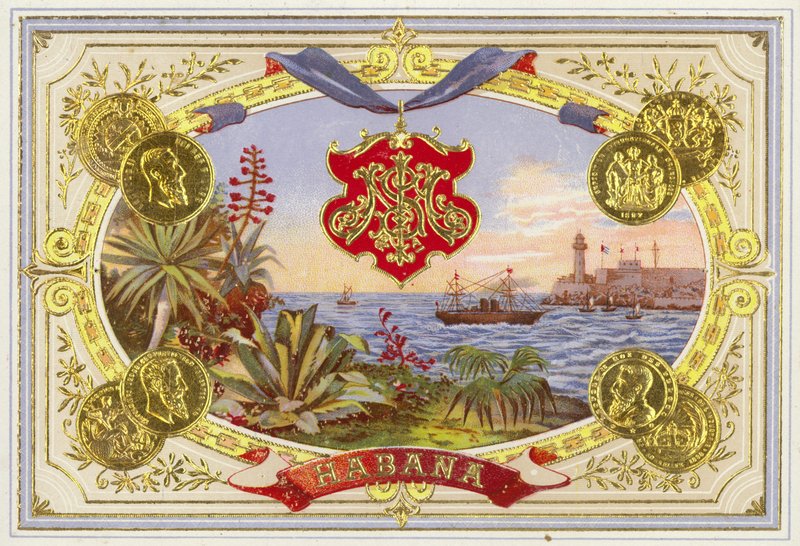 Étiquette de boîte de cigares cubains - American School