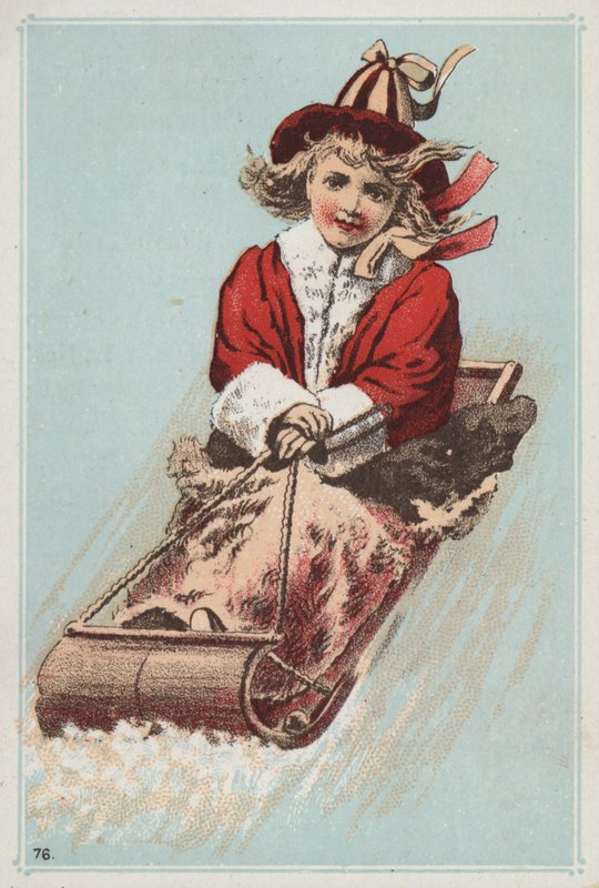 Fille sur une luge - American School