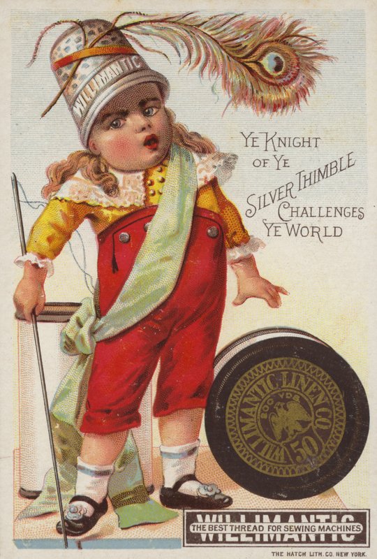 Fille avec un dé sur la tête - American School