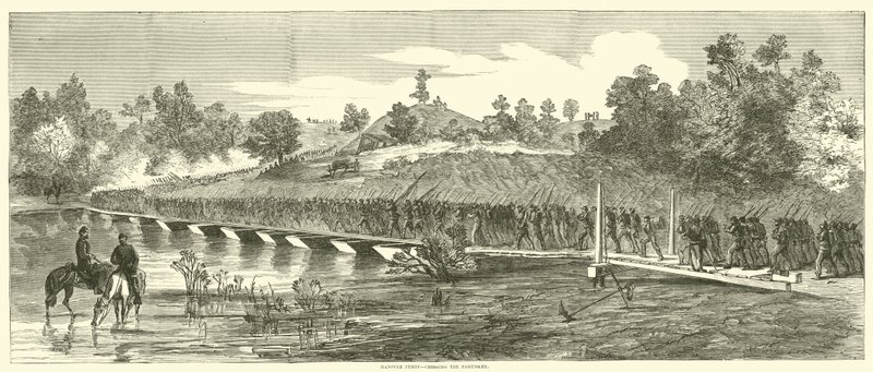 Ferry de Hanover, traversée du Pamunkey, juin 1864 - American School