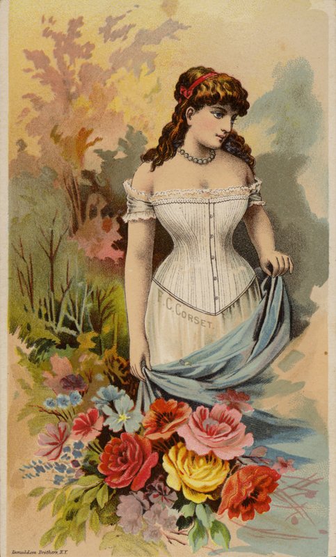 Dame portant un corset - American School