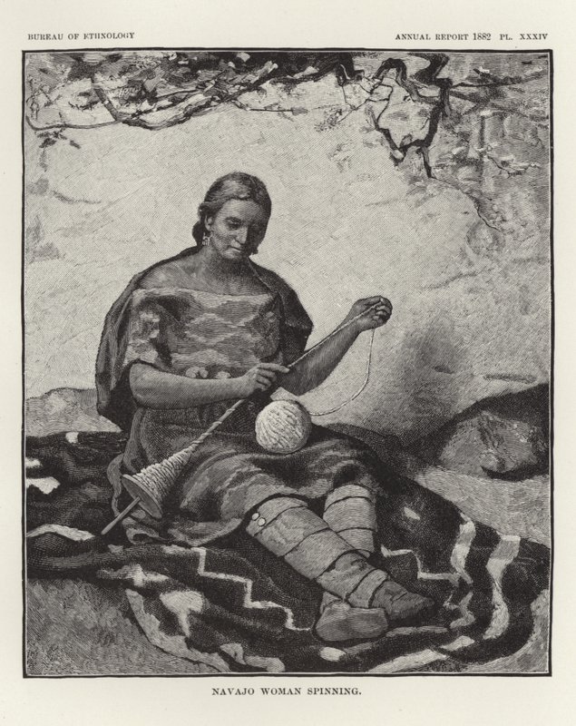 Femme Navajo filant - American School