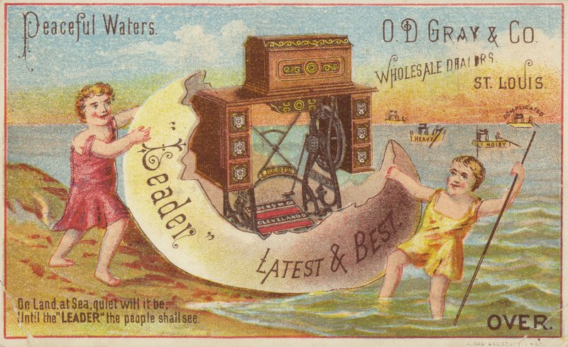 Machine à coudre sur un bateau de fortune - American School