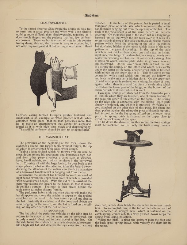 Ombrographie, Le Chat, Le Chapeau Disparu - American School