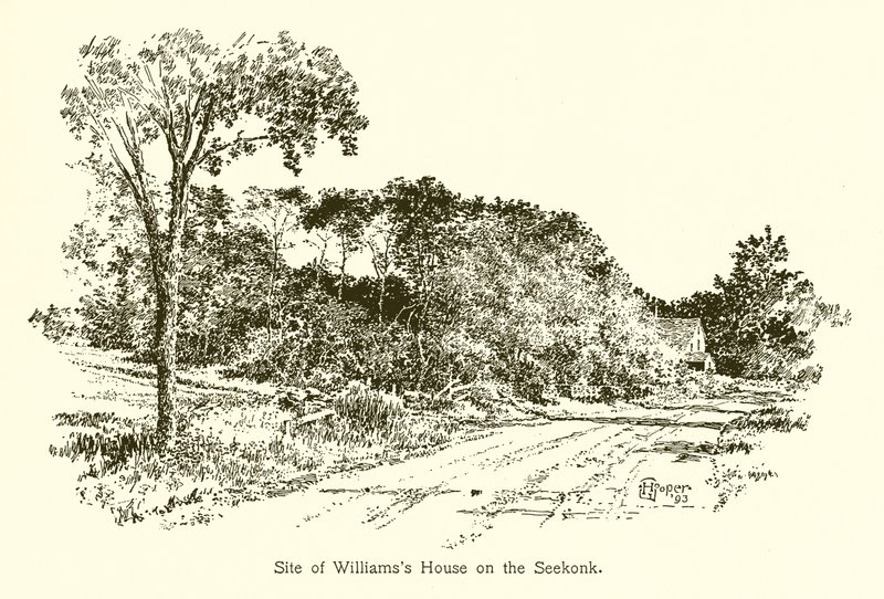 Site de la maison de Williams sur le Seekonk - American School