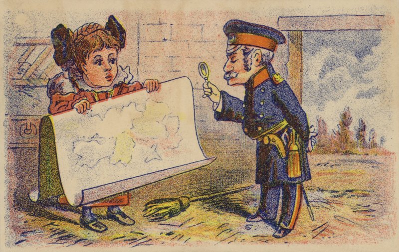 Soldat lisant une carte - American School