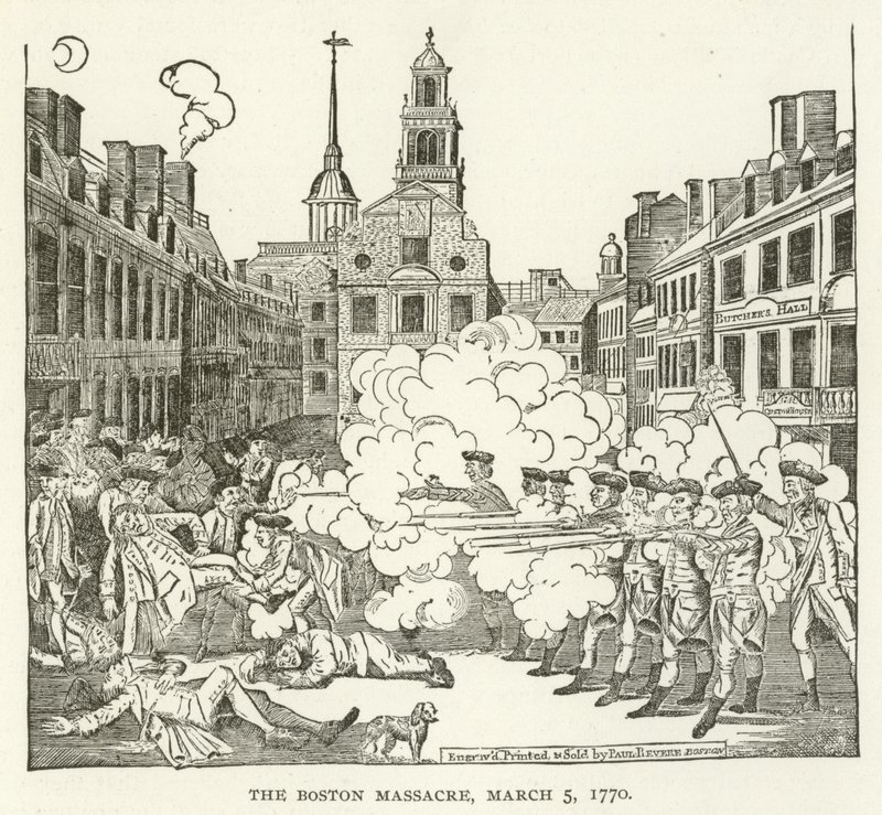Le massacre de Boston, 5 mars 1770 - American School