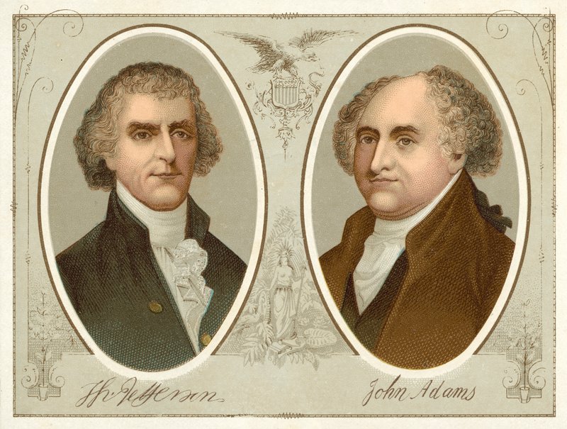 Thomas Jefferson, John Adams - American School