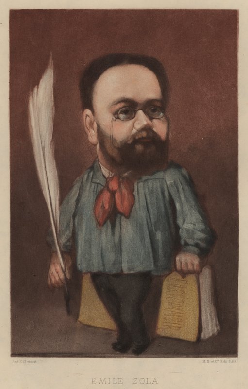 Émile Zola, romancier, dramaturge et journaliste français - Andre Gill