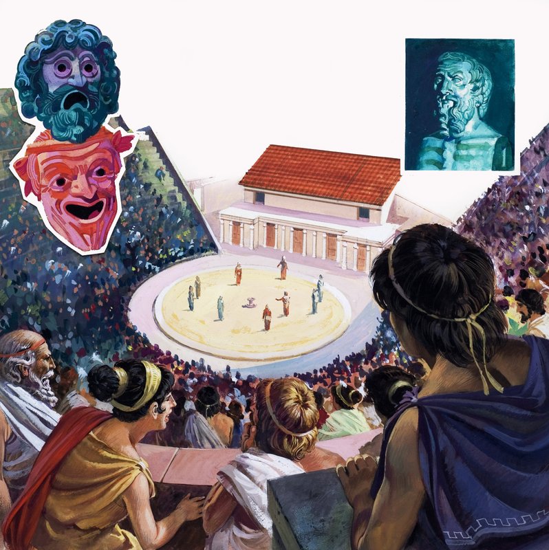 Théâtre grec (gouache sur papier) - Andrew Howat