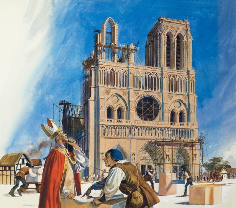 Notre Dame (gouache on paper) - Andrew Howat