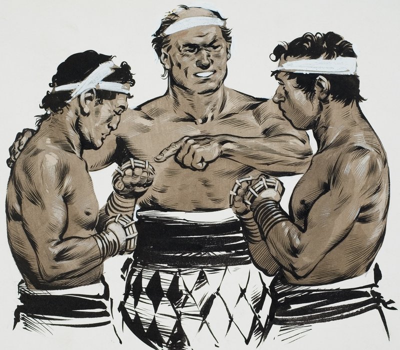 Boxe (gouache sur papier) - Angus McBride
